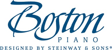 Boston Piano Logo In Blue Designed By Steinway & Sons