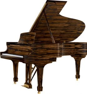 Macassar Ebony Finish On Grand Piano