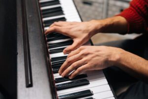 Hands On Digital Piano Keys