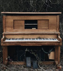 Old upright player piano