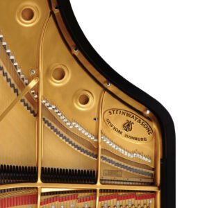 Photo of the interior of a Steinway grand piano